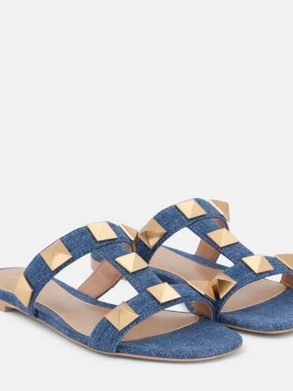 Valentino Garavani  roman stud denim sandals, 39